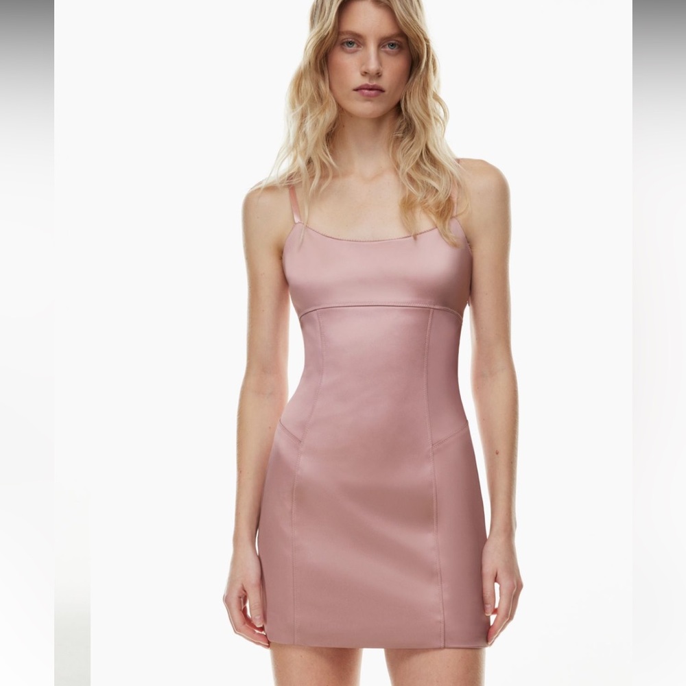 Aritzia Pink Satin Dress - LIKE NEW - Picture 3 of 5